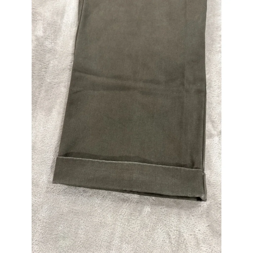 Eddie Bauer Chino Pants Mens 38x30 Green Classic Fit Pleated Wrinkle Resistant - Picture 7 of 16